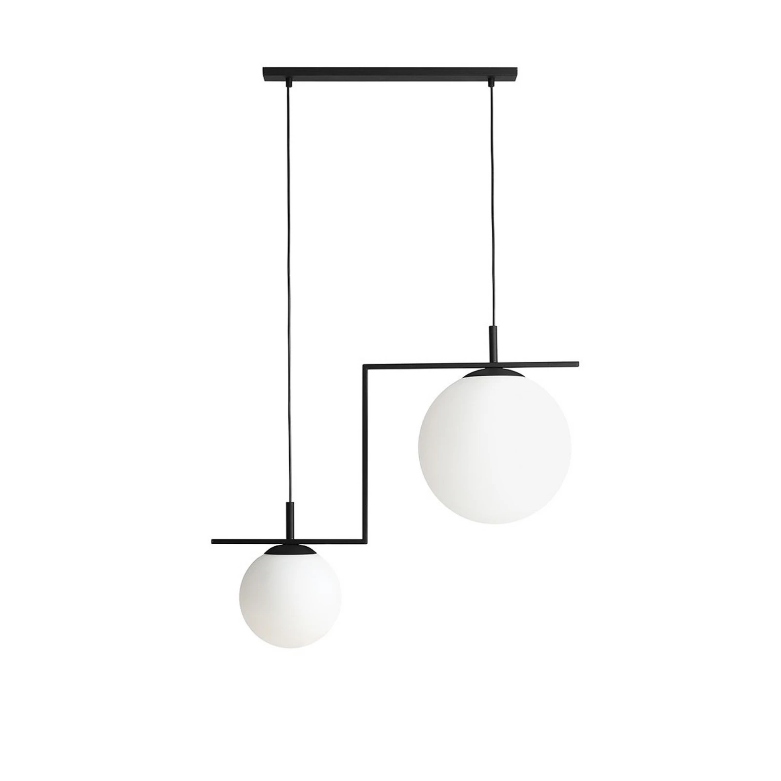 Suspension Zac, à 2 lampes, noir