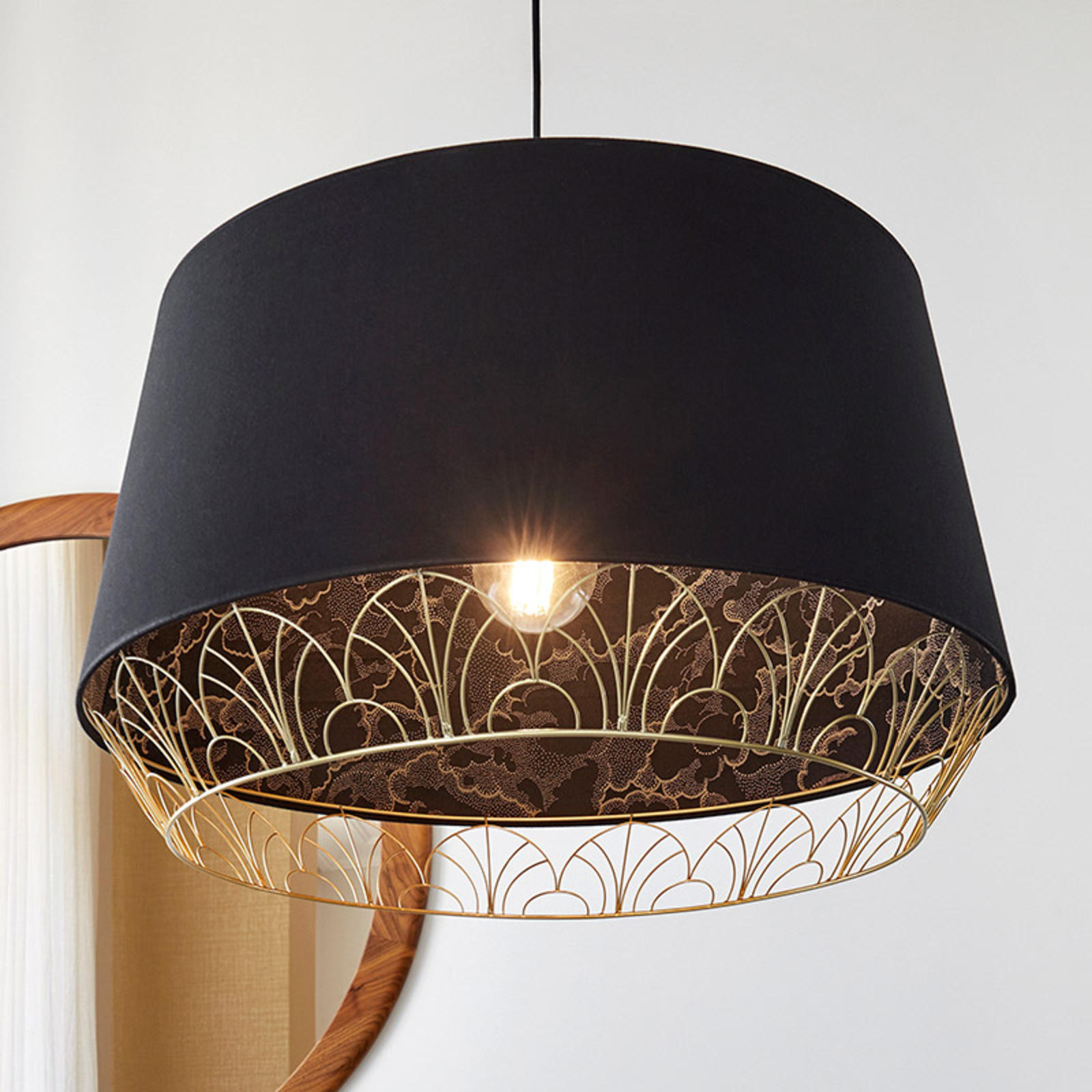 MARKET SET Gatsby pendant light with textile shade