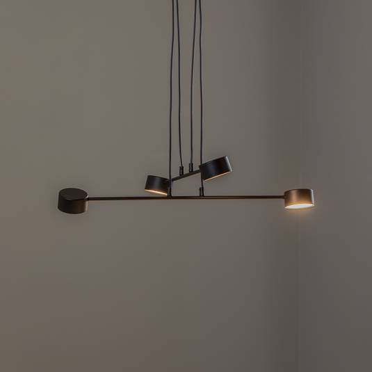 Suspension Modus 4, acier, à 4 lampes, GX 53, noir | Luminaire.fr