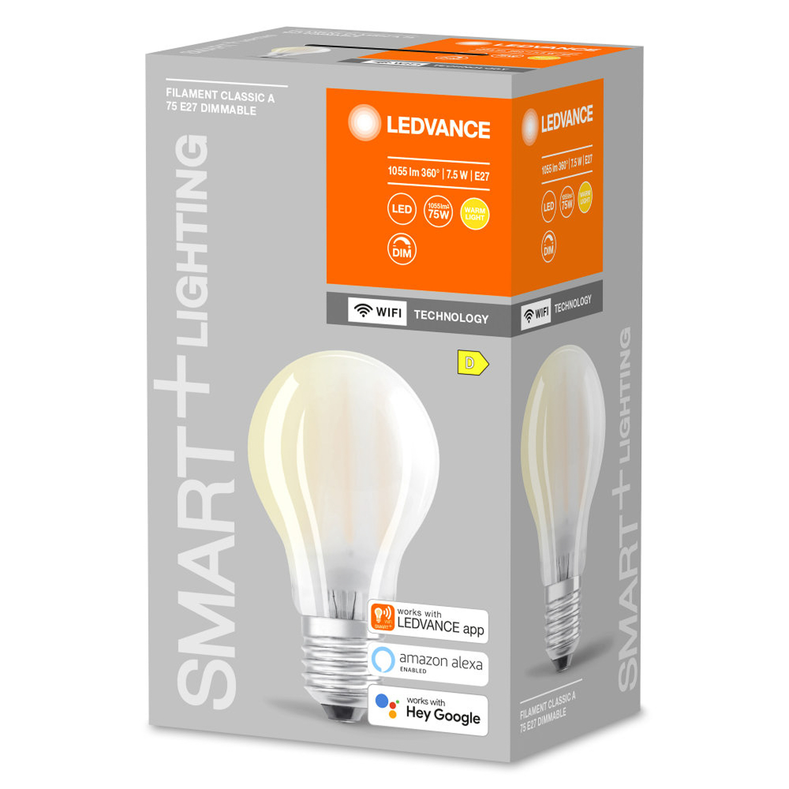 LEDVANCE SMART+ WiFi filament Classic E27 7,5 W 827