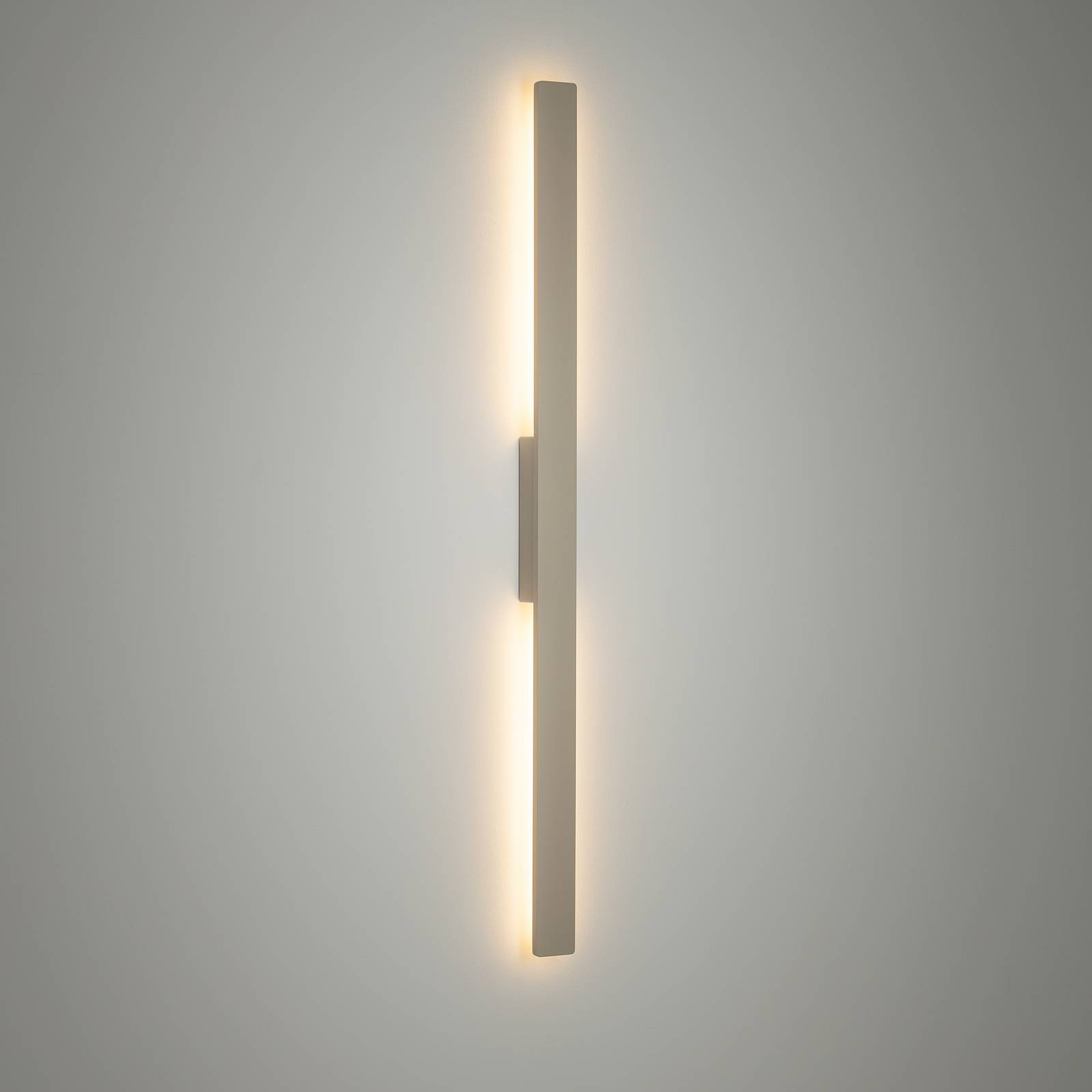 LED-Wandleuchte Demi M, sand, Aluminium, Höhe 100 cm, IP54 günstig online kaufen