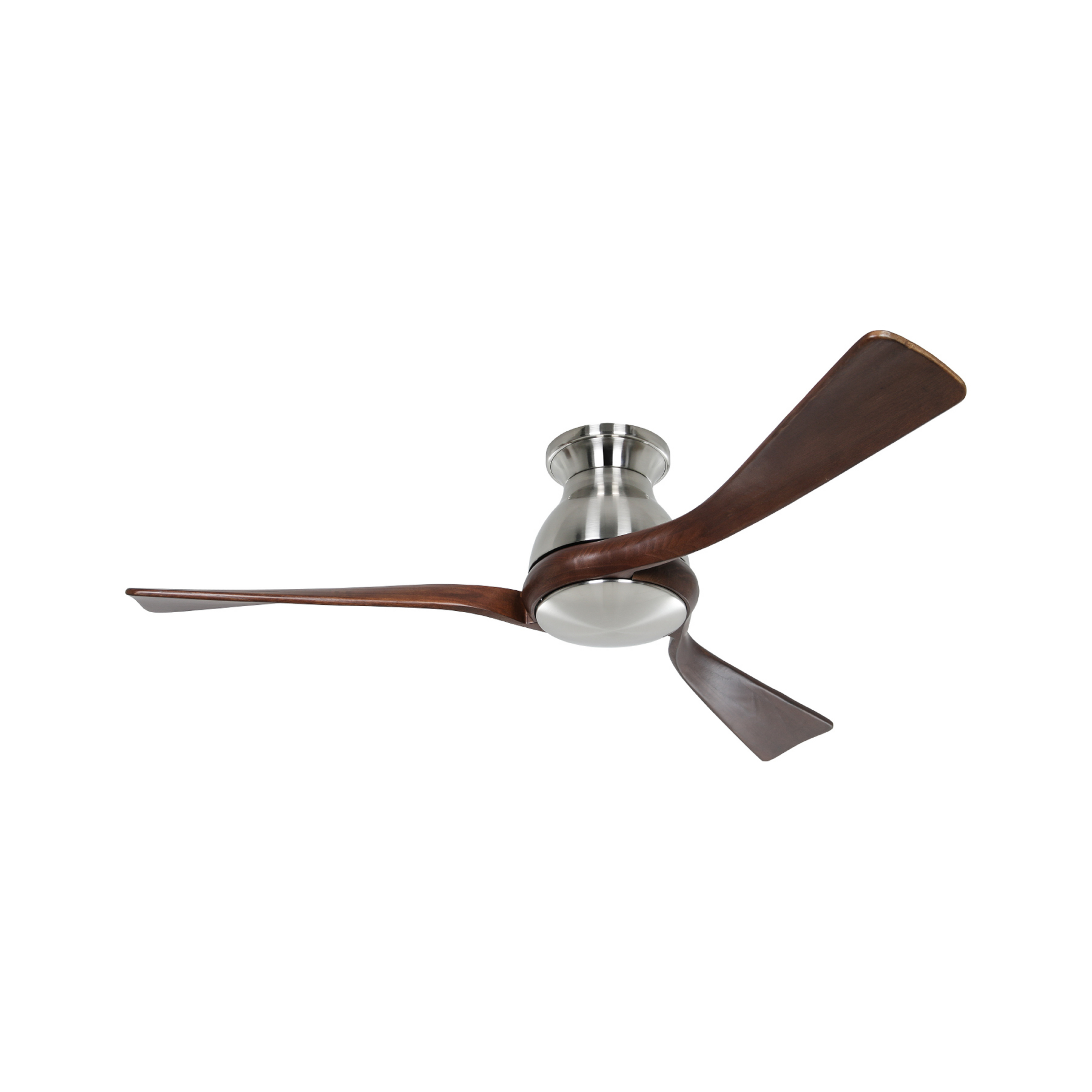 Ventilateur de plafond Regento, chrome et bois, moteur à courant continu, Ø 140