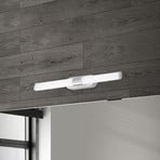 Runt LED wall light IP44 direct 4,000K matt chrome