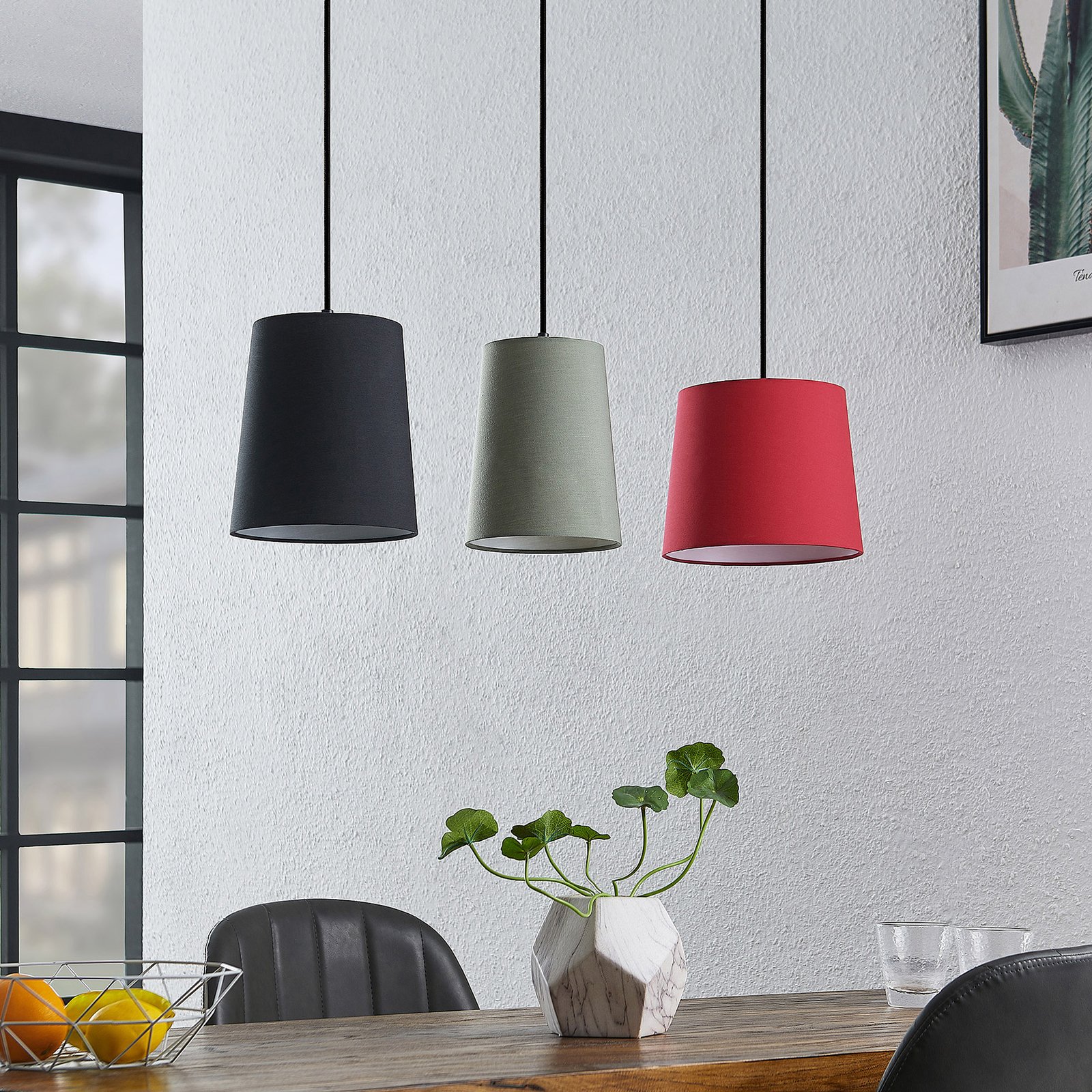 Amilia 3 Suspension Black/Red/Green - Lindby