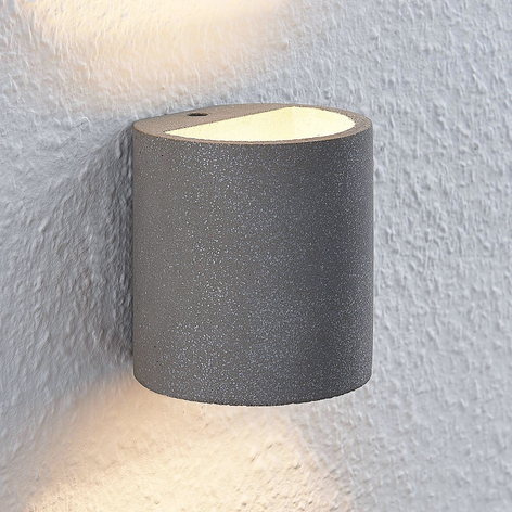 Lindby Edvin LED-Wandleuchte aus Beton, Zylinder