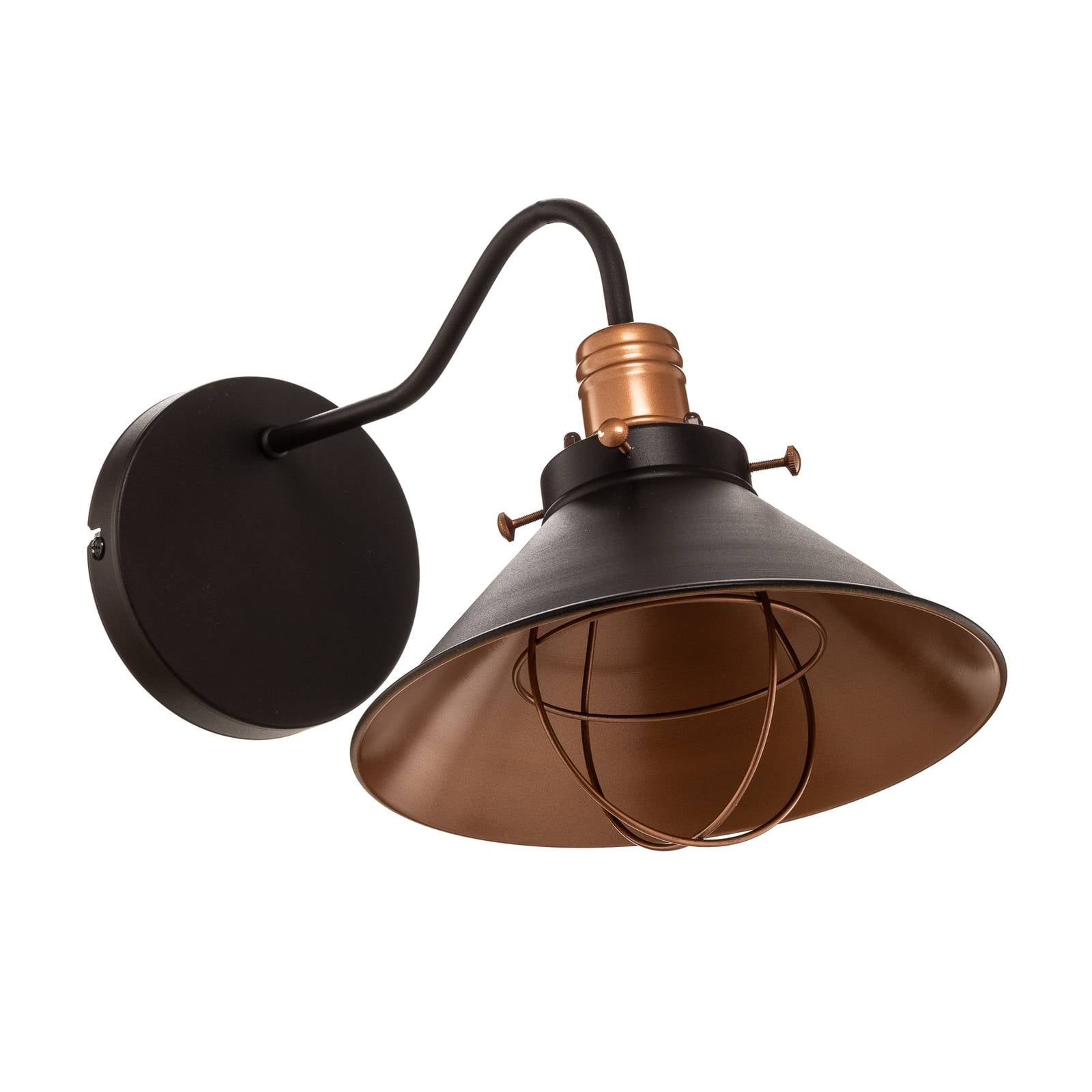 Wandleuchte Garret I in Dunkelbraun/Kupfer