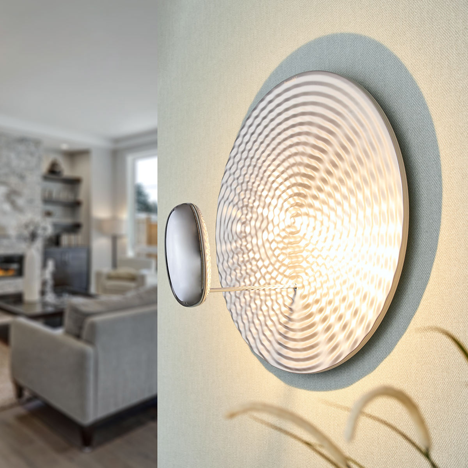 Artemide Droplet Mini LED wall lamp, 2,700 K, for Living / Dining Room, aluminium, 29 W, energy efficiency: A+
