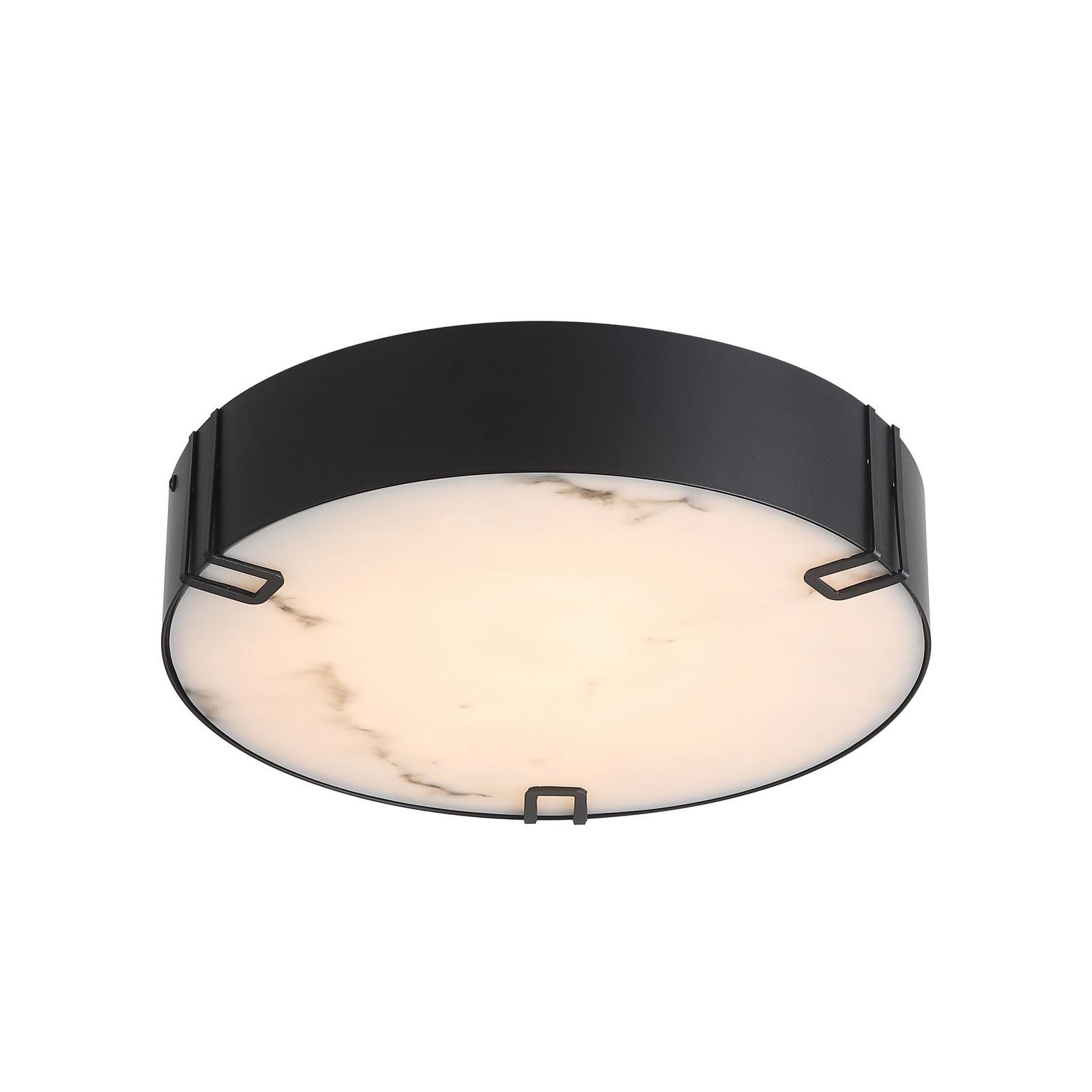 Plafón LED Marmo, negro, metal, IP44, 3.000 K