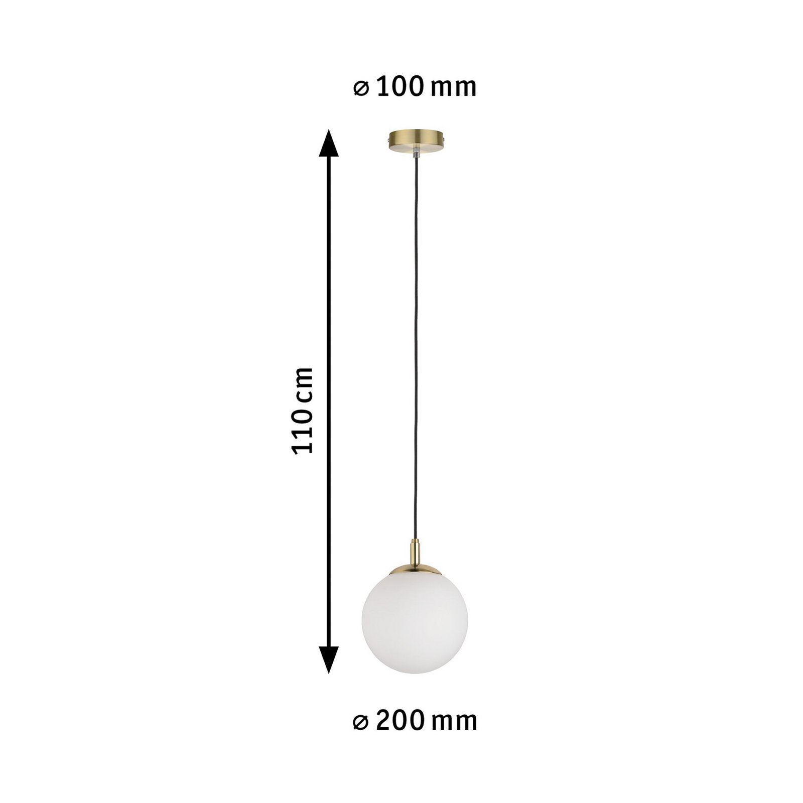 Suspension Paulmann Menja blanc satiné/laiton Ø 20 cm IP44