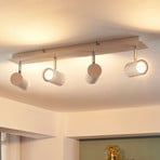 Faretto da soffitto Iluk con finitura bianca, a 4 luci.