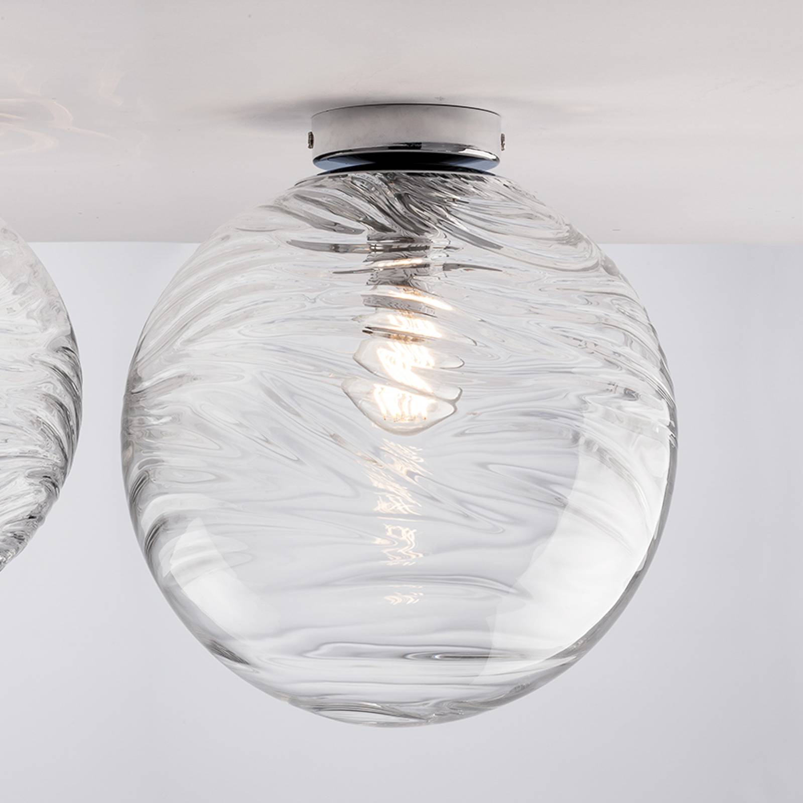 Image of Eco-Light Plafoniera Nereide, vetro trasparente