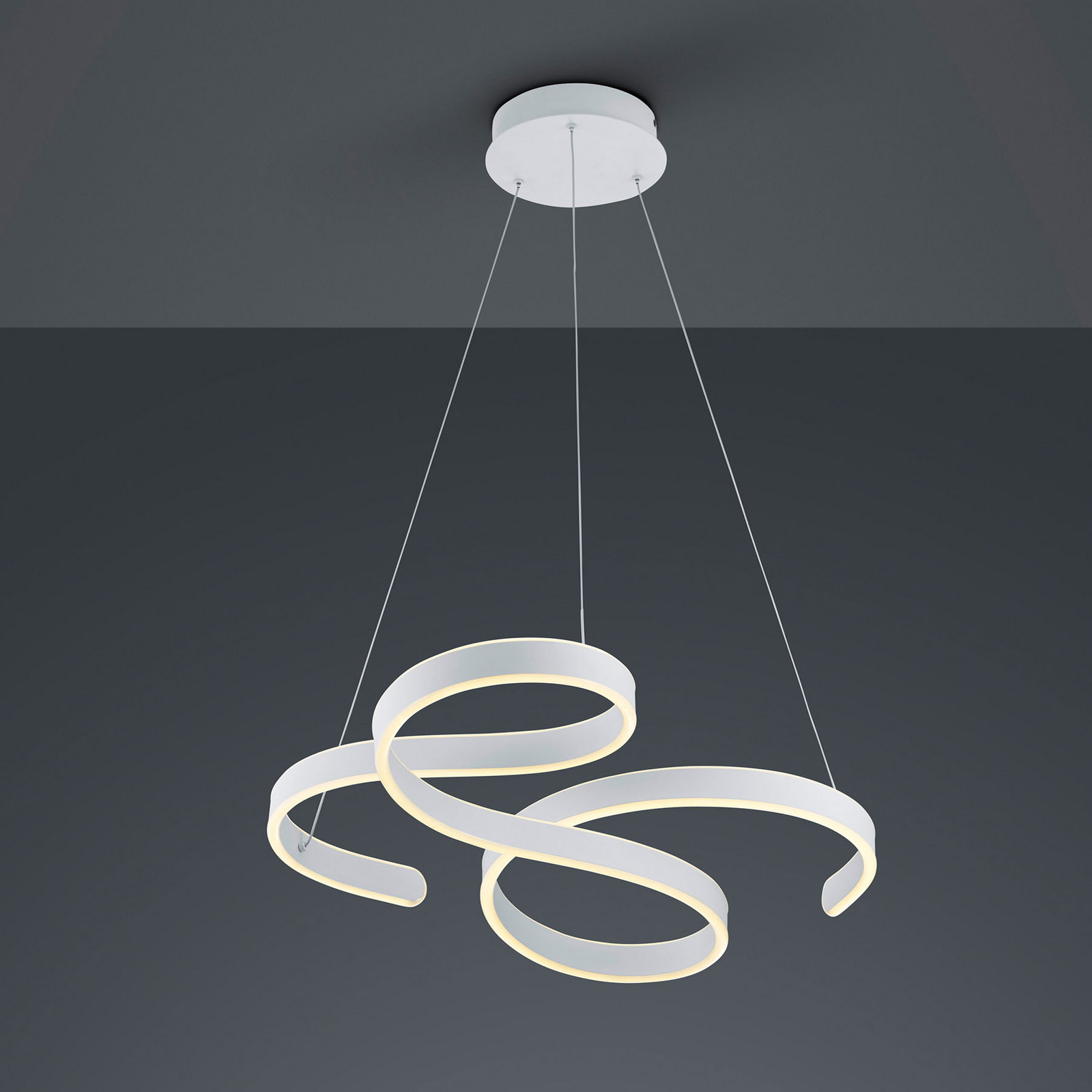 Lampă pendul LED Francis alb mat