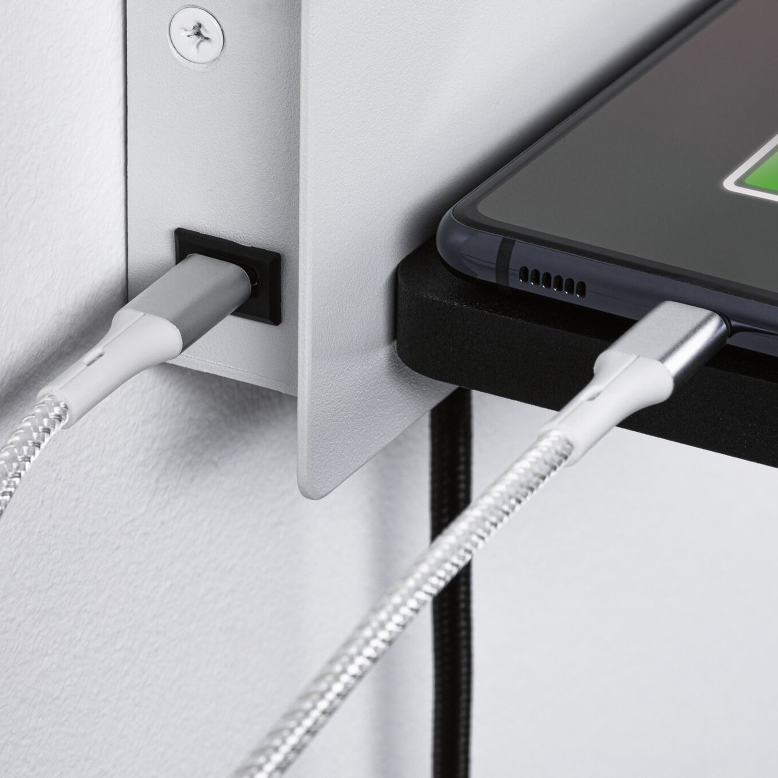 Serra LED Wandleuchte USB C Dim. Right Side Matt Weiß/Matt Schwarz - Paulmann