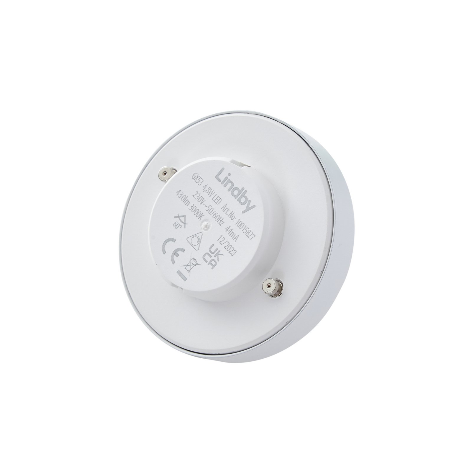 bombilla LED Lindby, GX53 4,8 W, 3000 K, blanca, Ø 7,5 cm