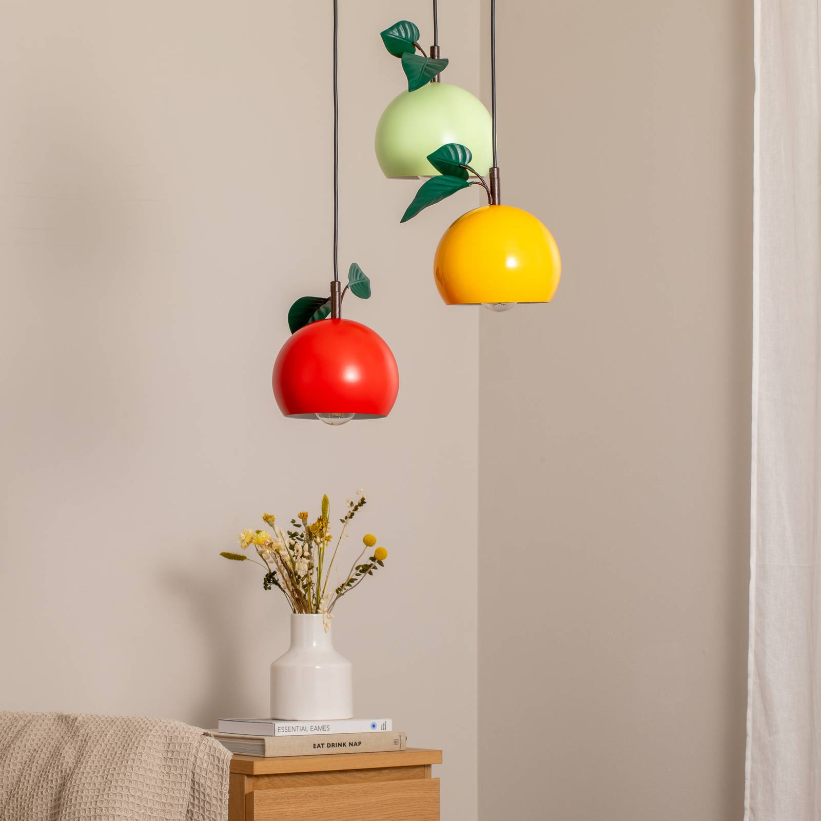 Lampa żyrandol Apple mix, kolorowy, metal, Ø 42 cm, 3-punktowa, E27