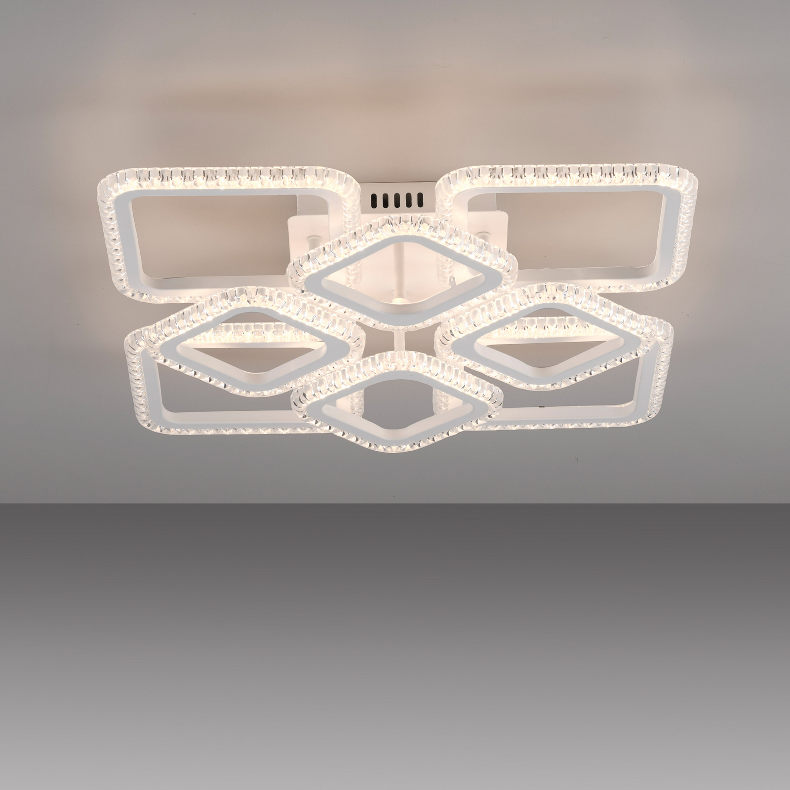 Crystallo LED ceiling light, angular, white, iron, 3,000 K Crystallo LED ceiling light, angular, white, iron, 3,000 K