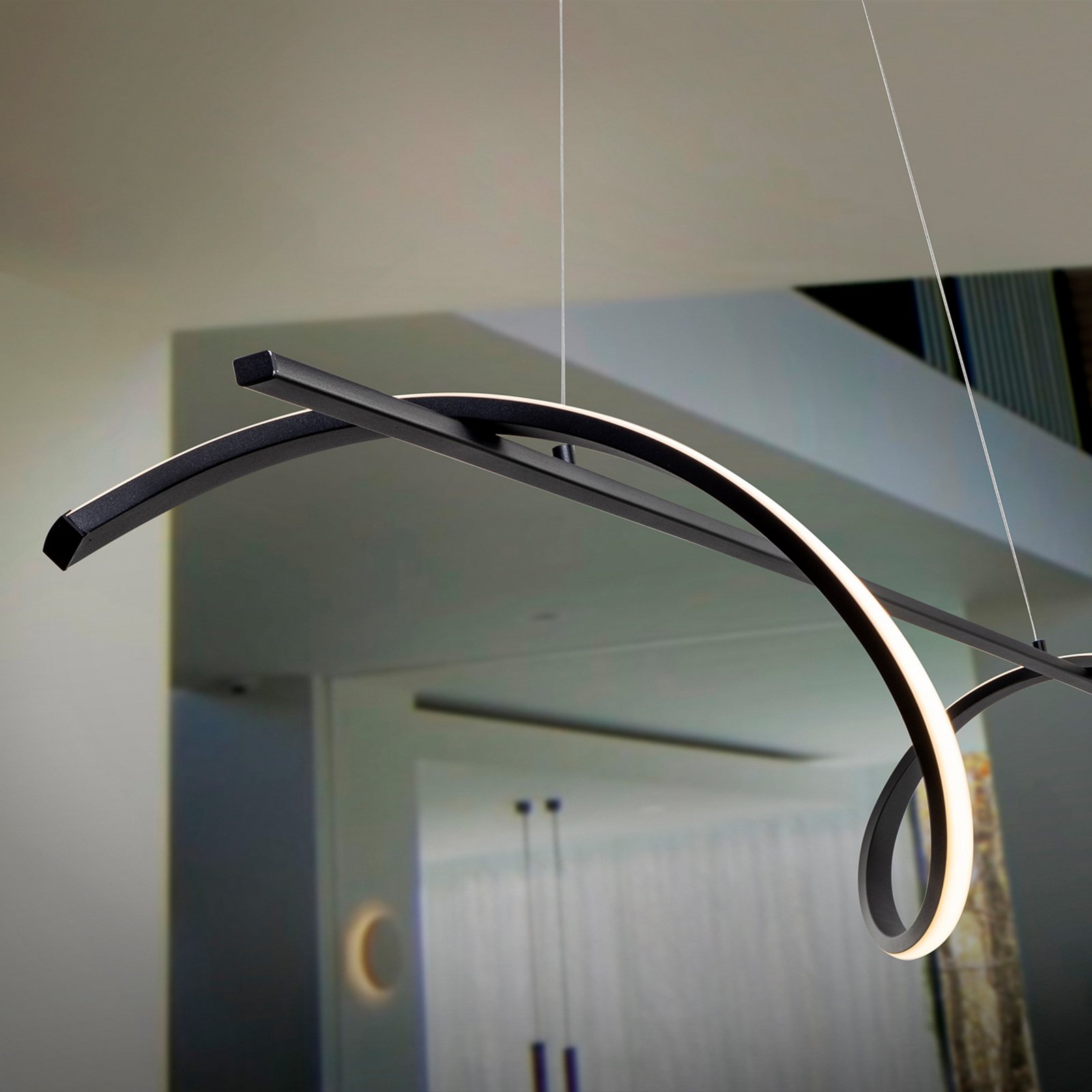 Boa LED piekaramais gaismeklis, matēts melns, metāls