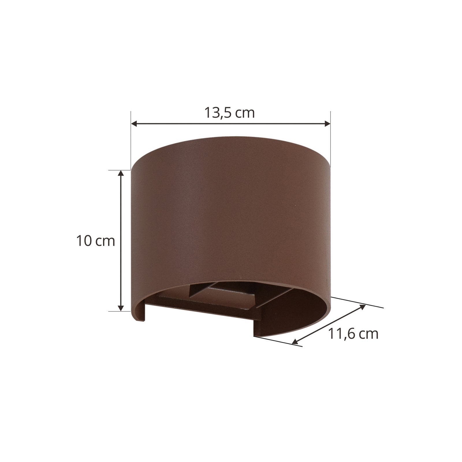 Nivar Round LED Outdoor Wall Lamp Rust Brown - Lindby