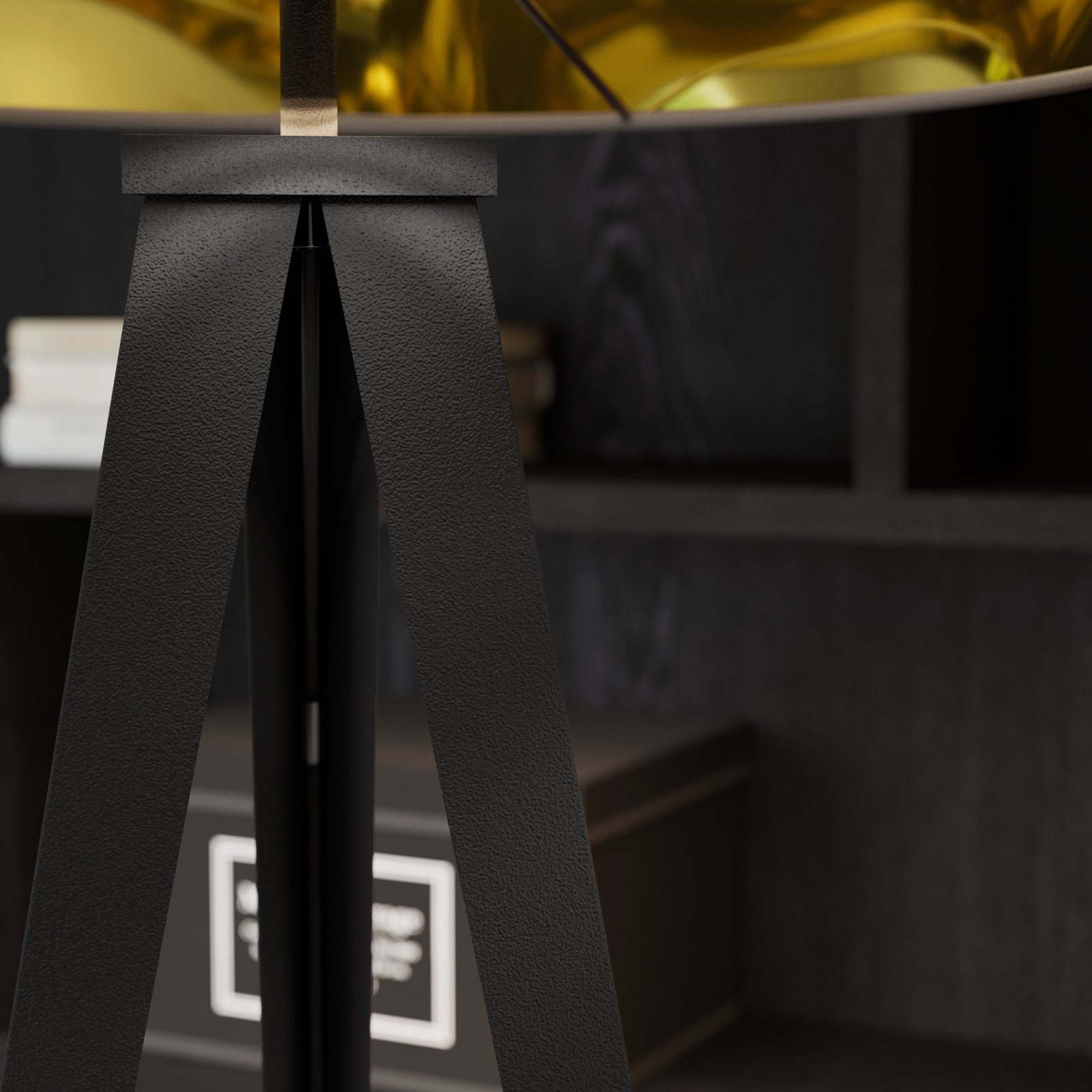 Benik Lampa Podłogowa Black/Gold - Lindby