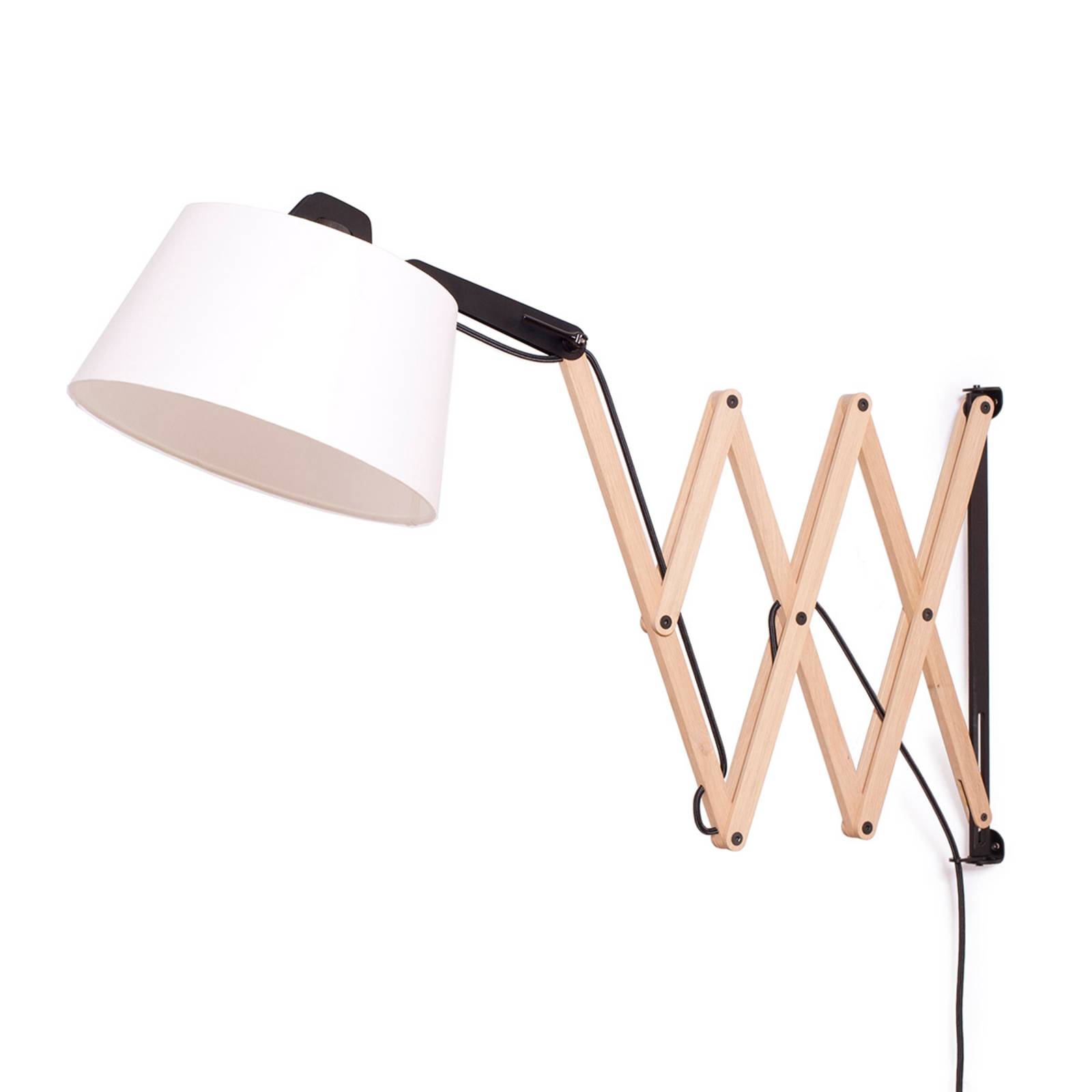 Vegglampe Edward med justerbar arm elfenben