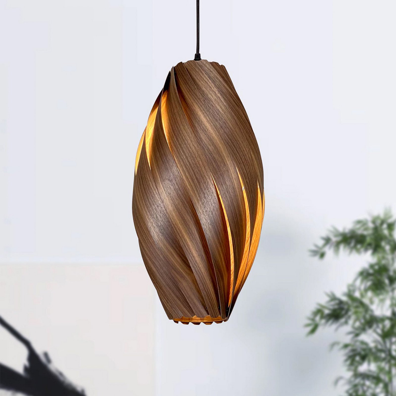 Gofurnit Ardere lampă pendul nuc înălțime 50 cm - Camera de zi / sufragerie - design - Lemn