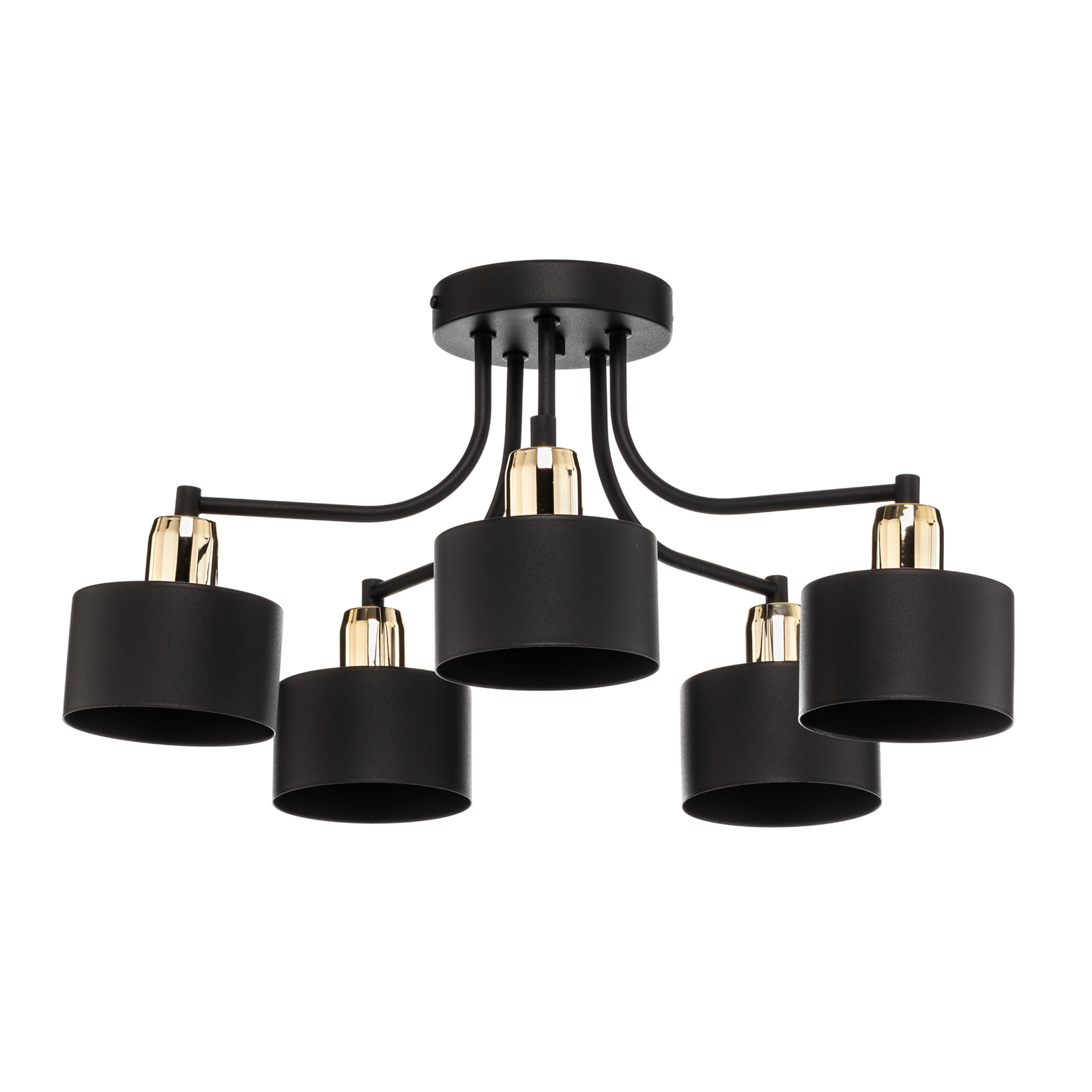 Plafondlamp Helix, zwart, 5-lamps