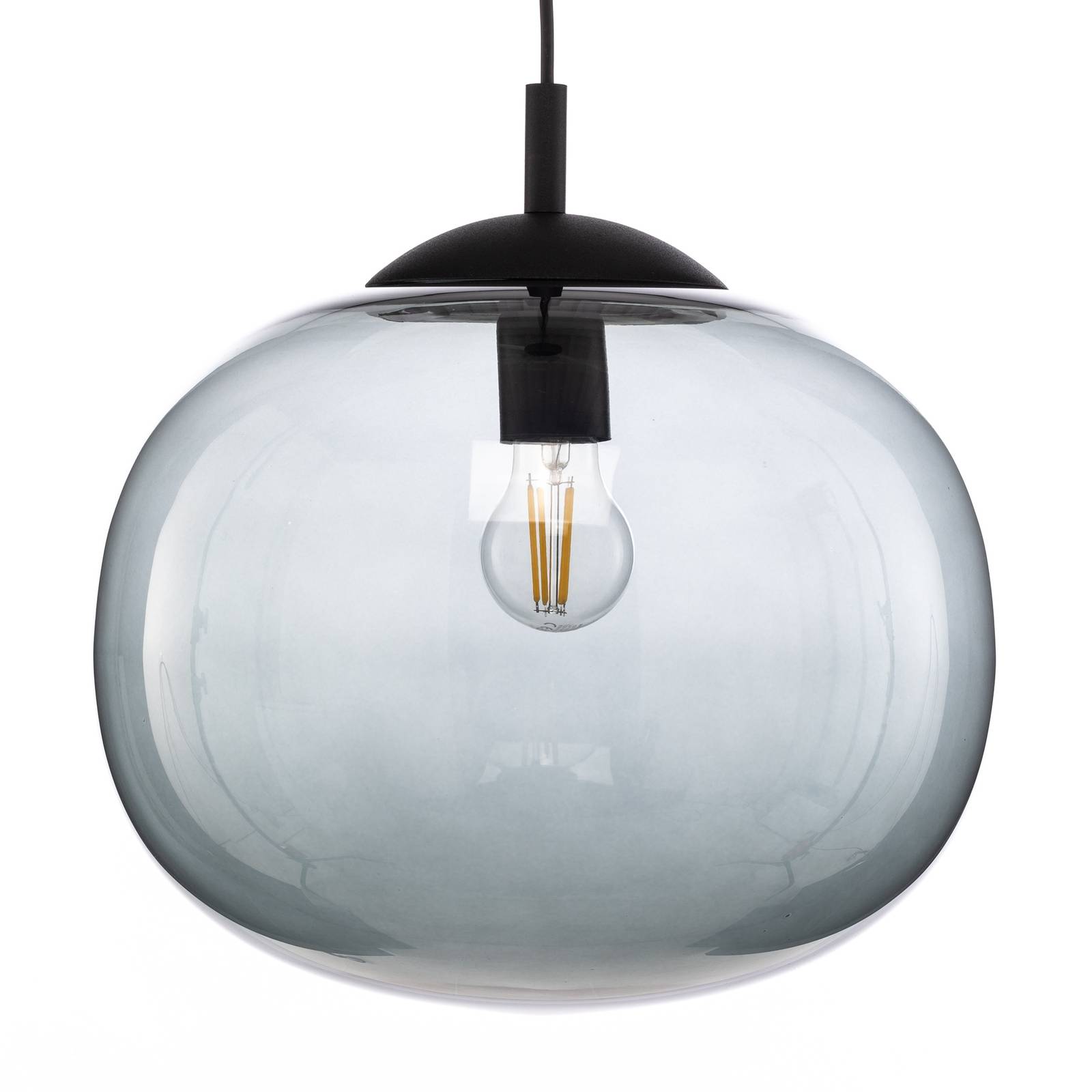 Lampa wisząca Vibe, grafitowo-szare, przezroczyste szkło, Ø 35 cm