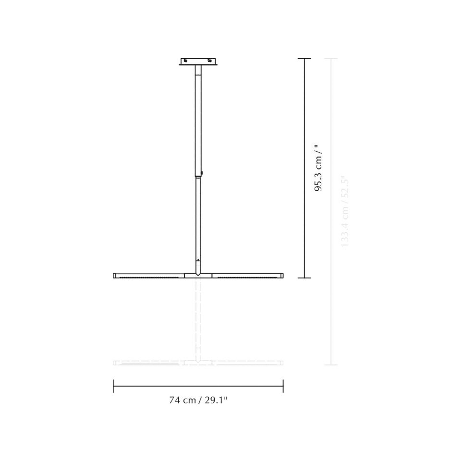 UMAGE Candeeiro suspenso LED Omni, cor de aço, 2 lâmpadas, 74 cm