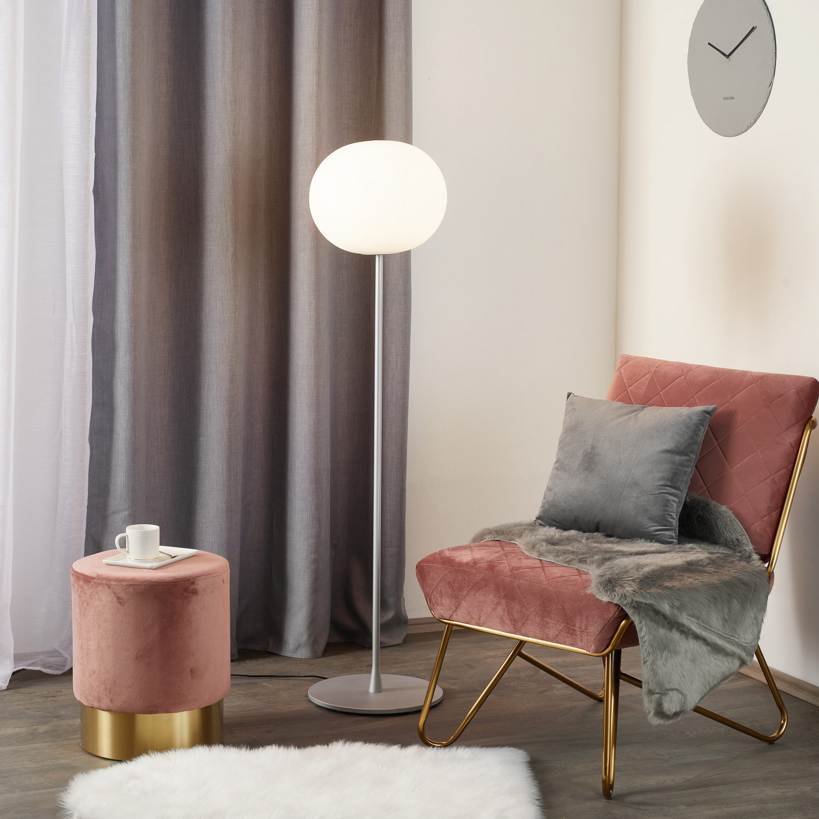 Glo-Ball F1 Gulvlampe Silver - Flos