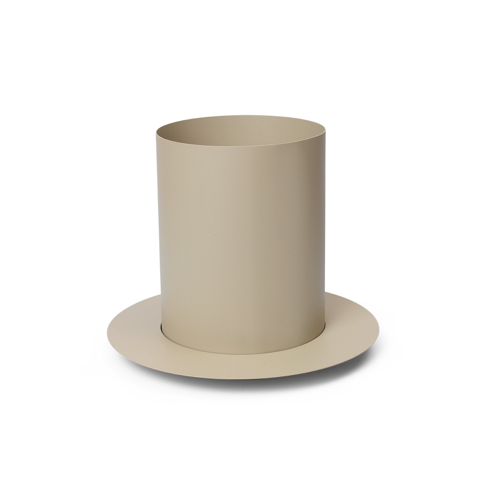 ferm LIVING Maceta Auran, beige, altura 26,6 cm, hierro