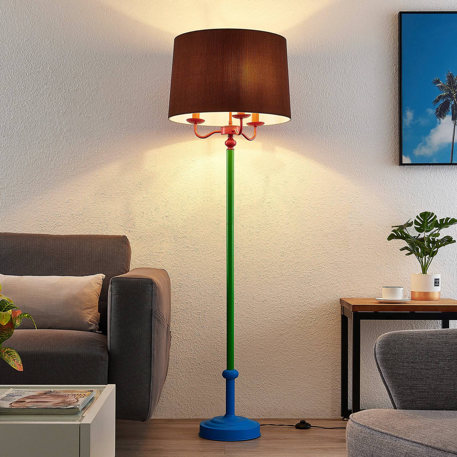 Lindby Christer lampadaire, multicolore, 160 cm