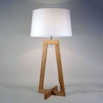 Sacha LT asztali lámpa textilből és fából