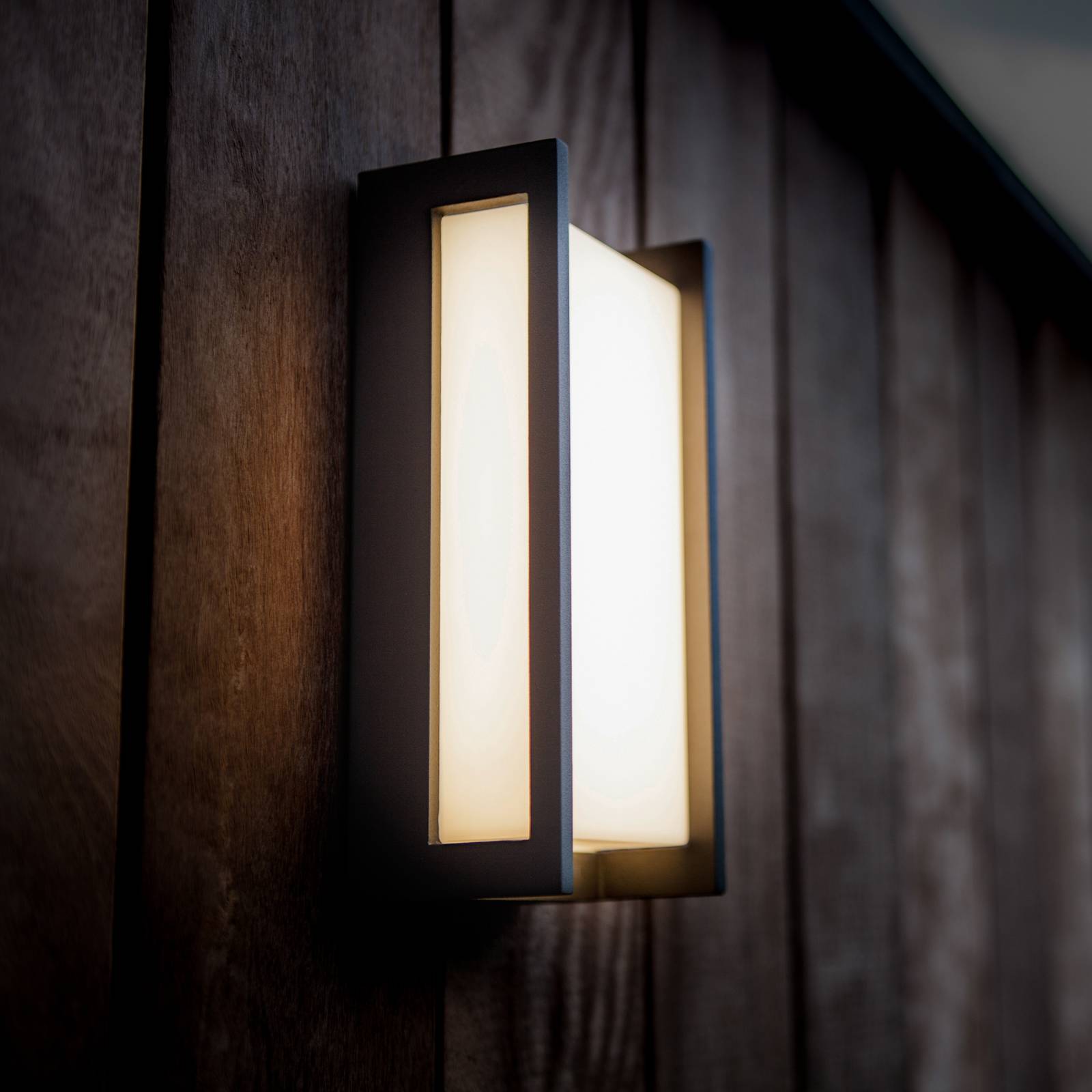 Kinkiet zewnętrzny LED QUBO, ciemnoszara, wysokość 22 cm, metalowa, stopień