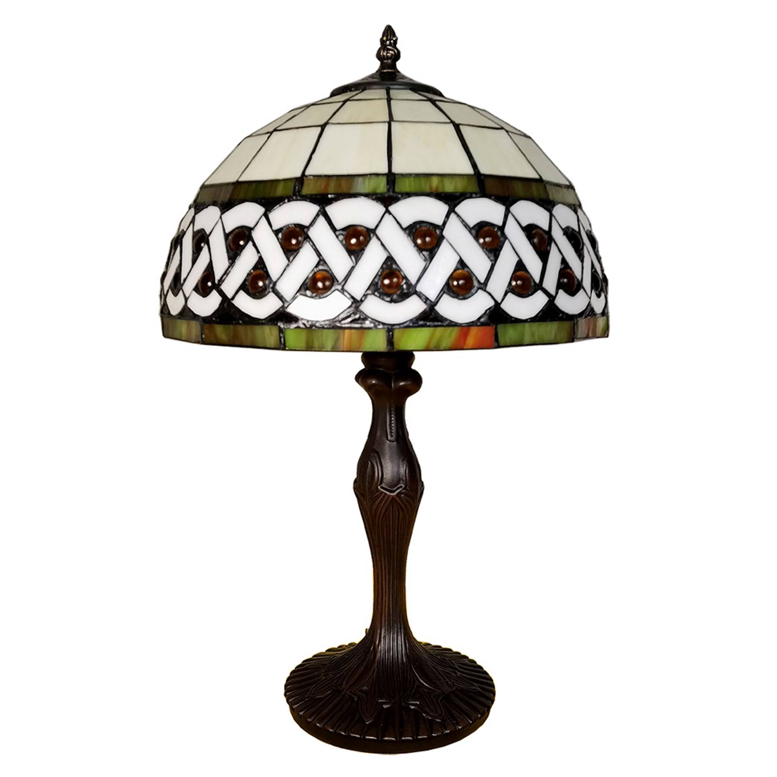 clayre&eef lampe à poser 5ll-6153, ø 31 cm, style tiffany