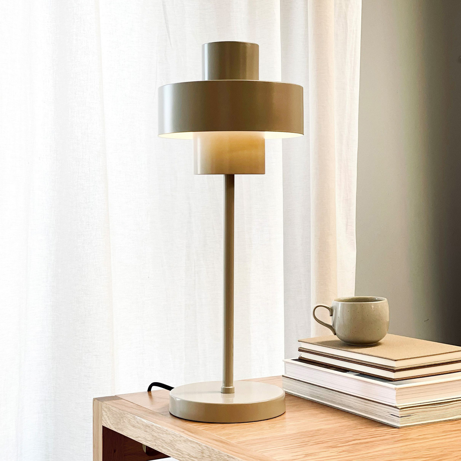 Dyberg Larsen table lamp Stoke, grey, height 49.5 cm