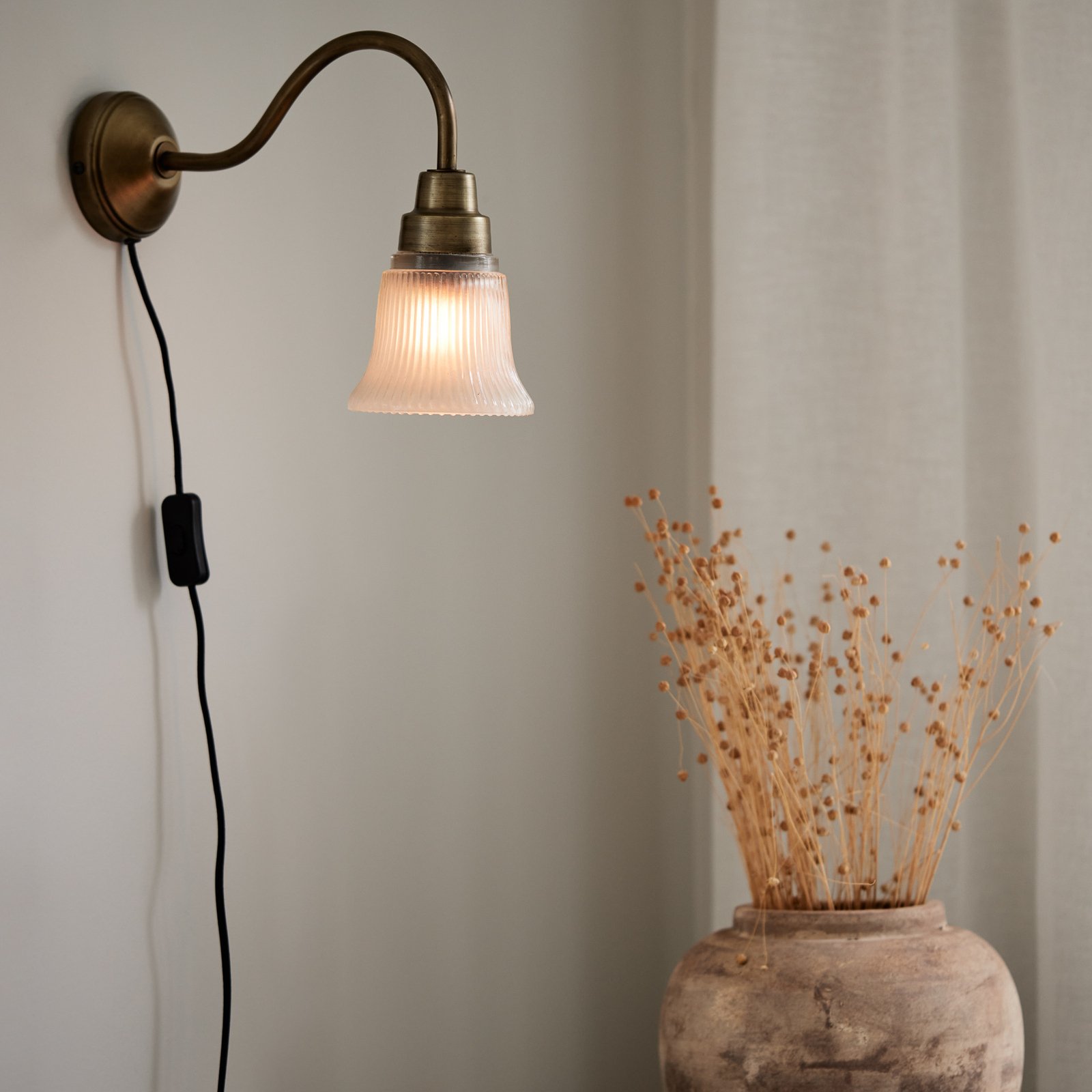 PR Home Emmi fali lámpa, sárgaréz színű antik, Ø 12 cm