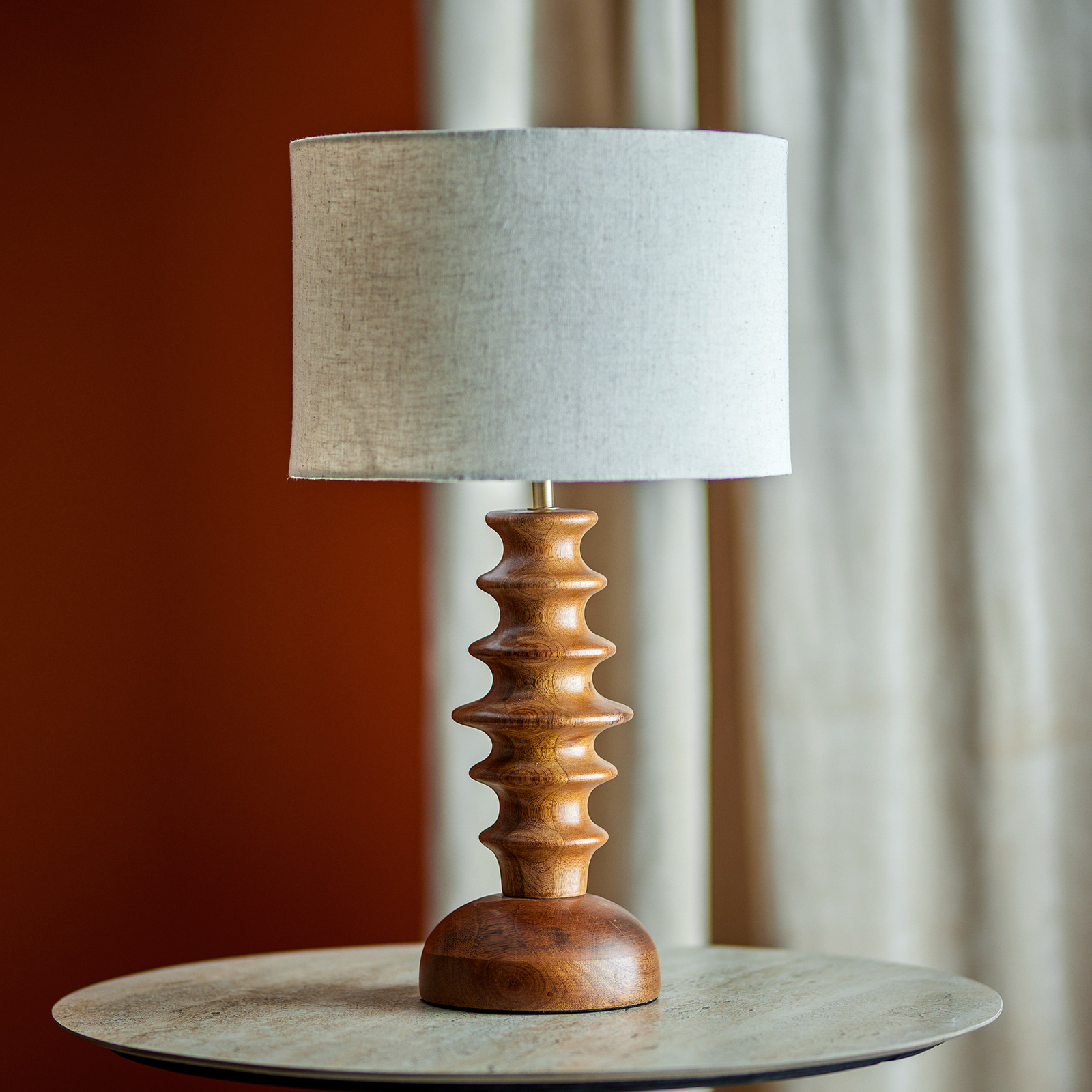 Lampada da tavolo Elinora, marrone/crema, altezza 52 cm - Bloomingville