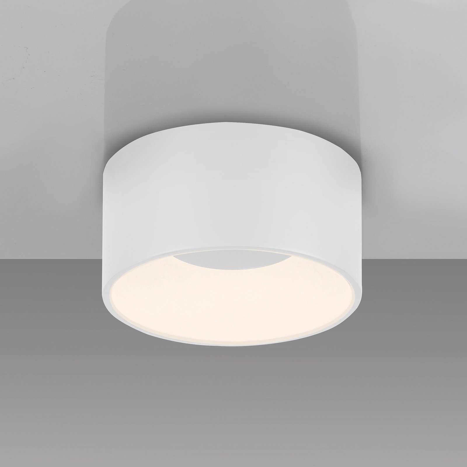JUST LIGHT. Tanika LED-taklampa, vit, Ø 16 cm, dimbar