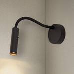 SLV Karpo Goose, candeeiro de parede LED, regulável, preto