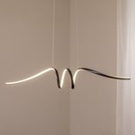 Lampă suspendată LED Loop, metal, negru-crom, 4.000 K