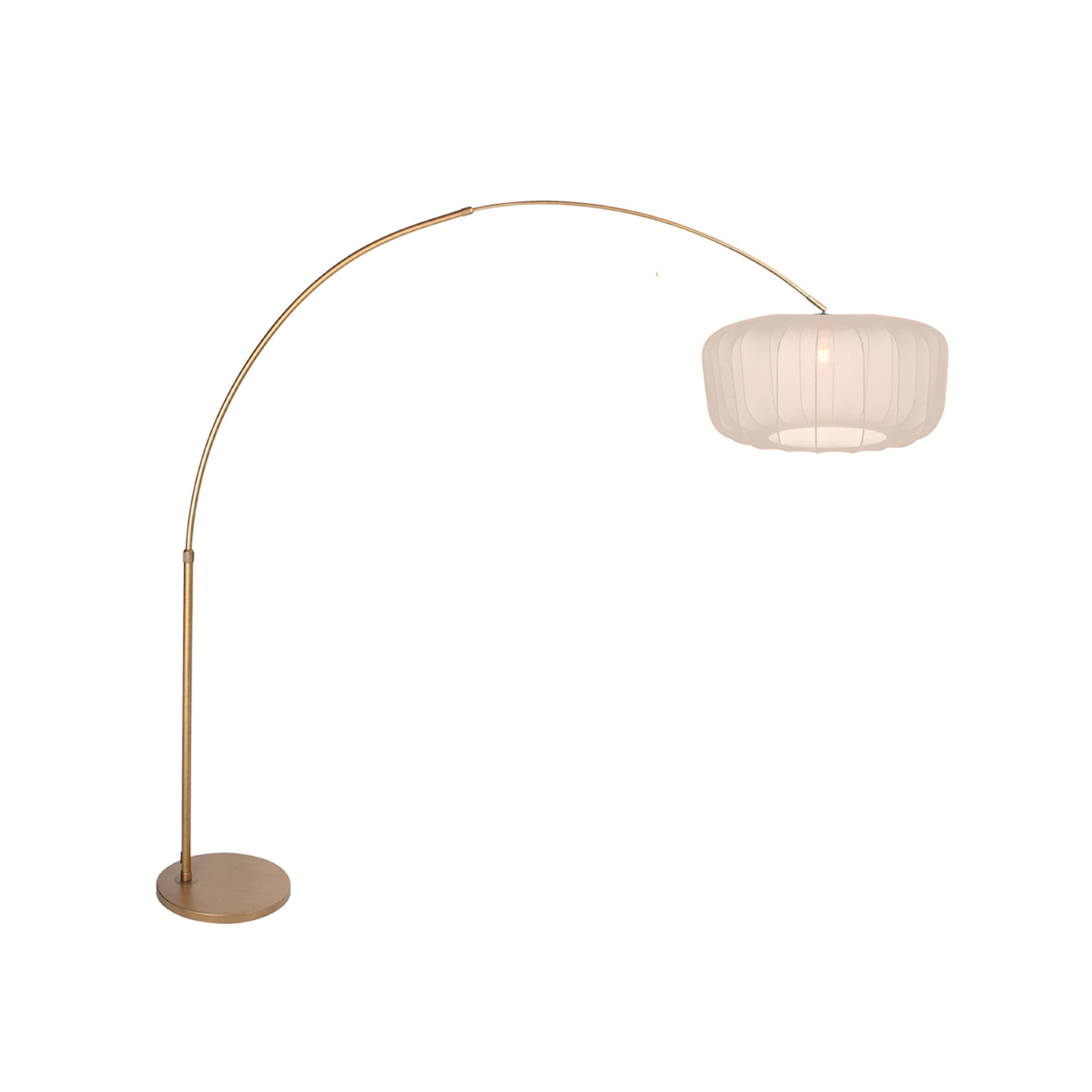 Kaareva lattiavalaisin Sparkled Light, pronssi/nylon, kermanvärinen, 240 cm