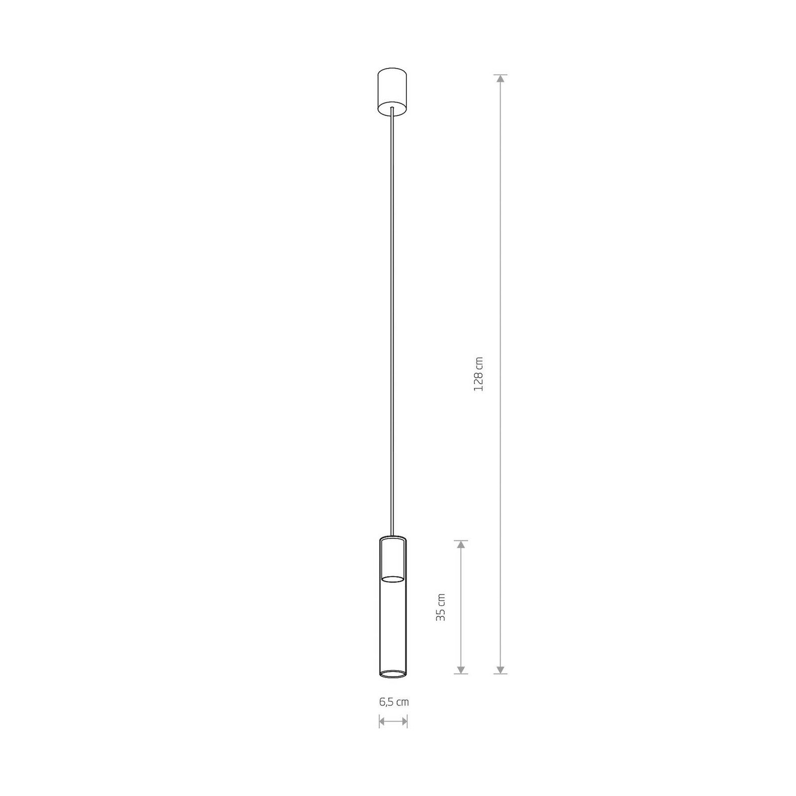 Euluna Lampă suspendată Cylinder transparentă/alamă înălțime 35 cm - Camera de zi / sufragerie - transparent alamă negru - Metal