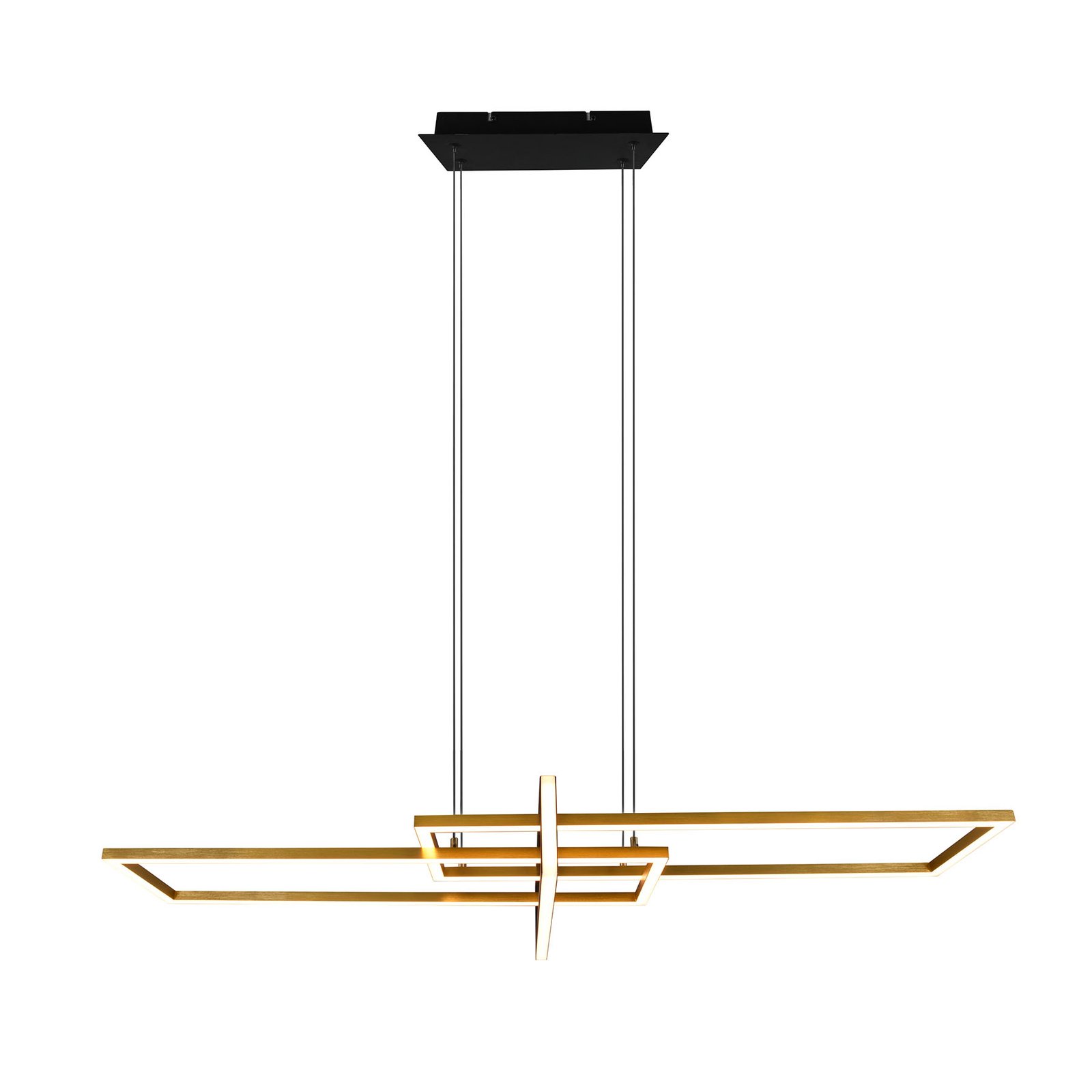 Hanglamp Salinas, messingkleurig, metaal, 110 cm lang
