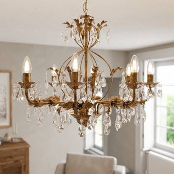 Teresa chandelier with crystals, 8-bulb