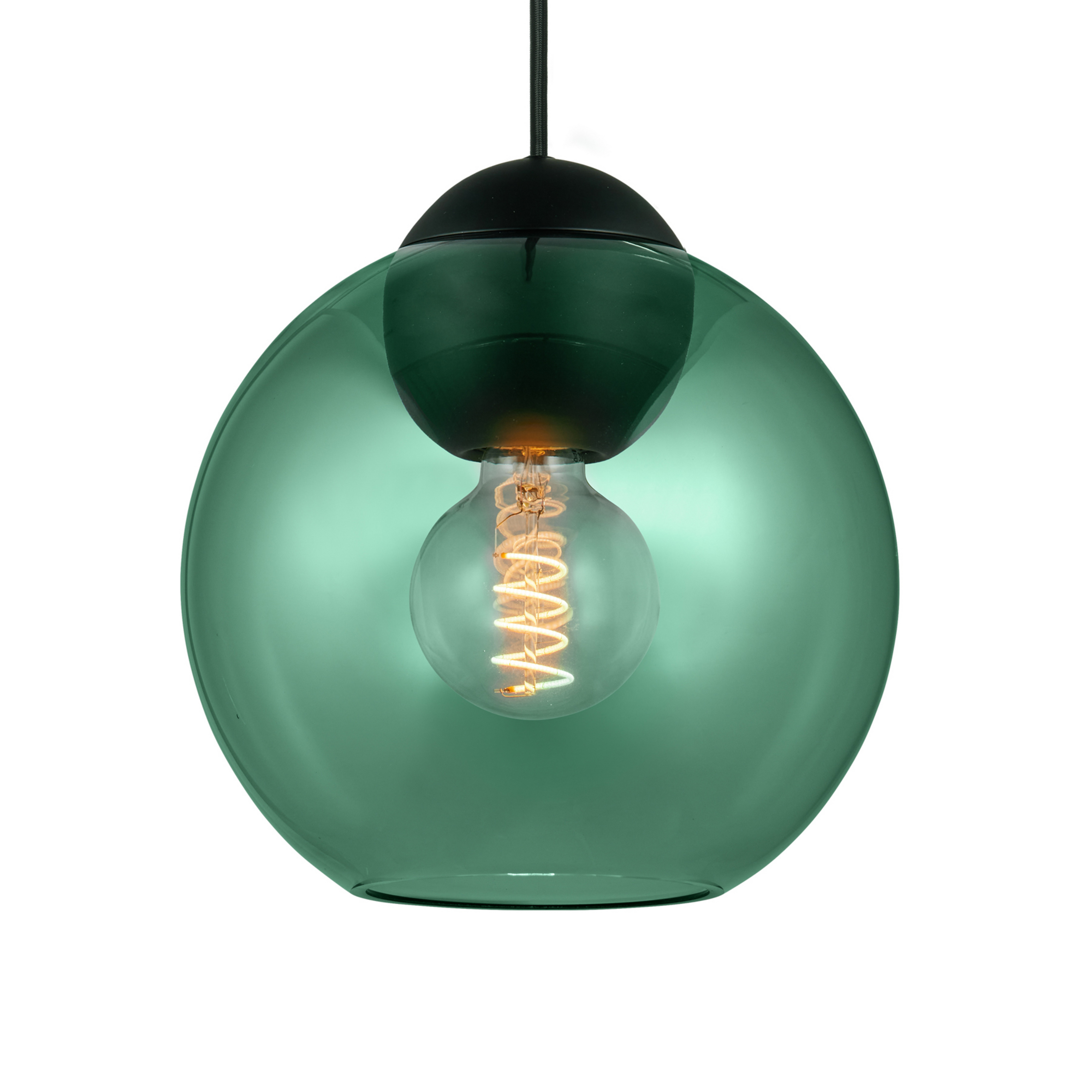 Lámpara colgante BUBBLES, verde, Ø 24 cm, cristal, E27 - Halo Design
