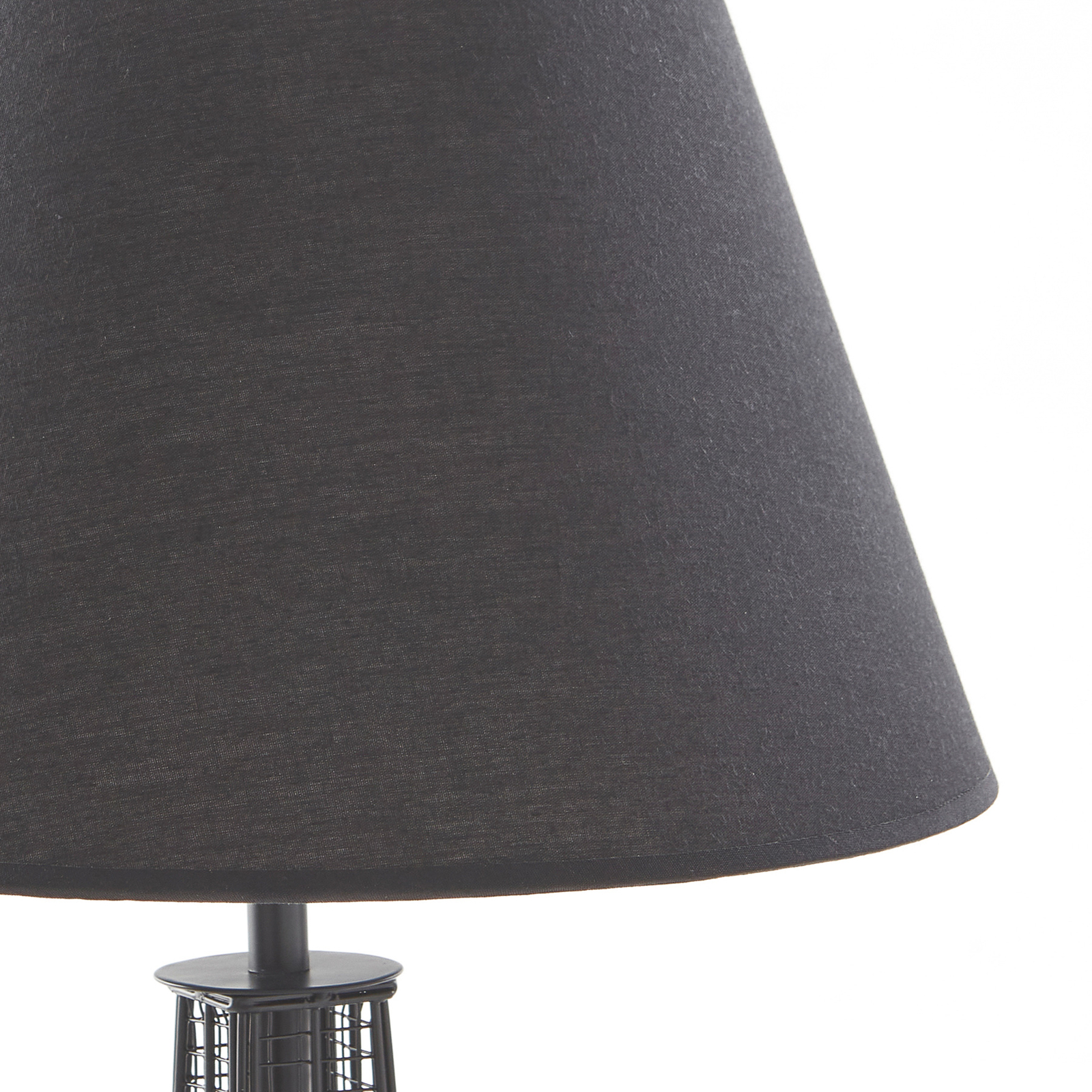 Lindby Croia asztali lámpa, fekete, fém, Ø 28 cm, E27
