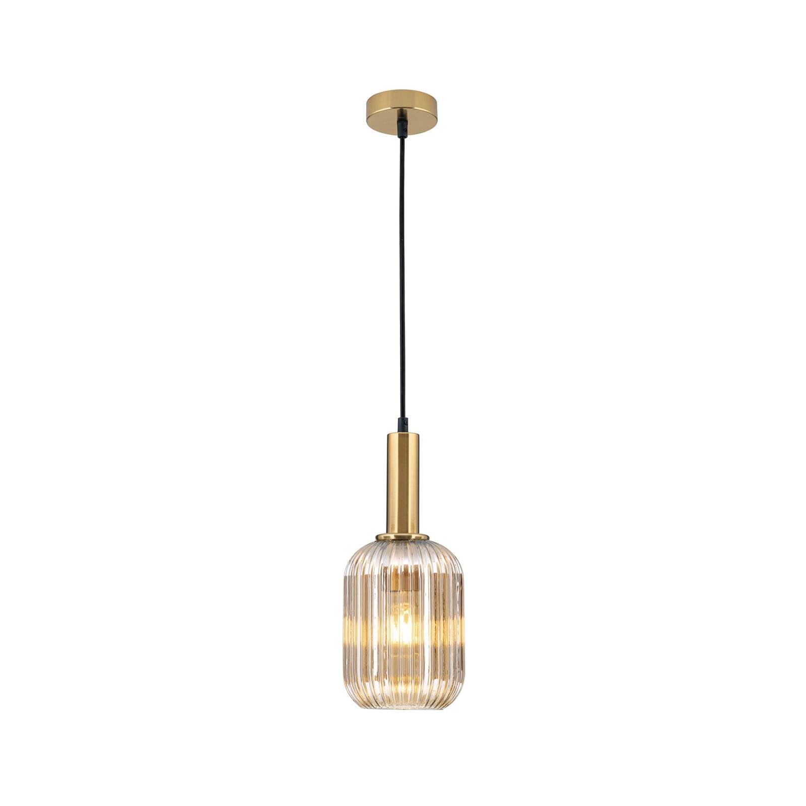 Pendelleuchte Carneval altmessing amber Ø 14 cm Glas