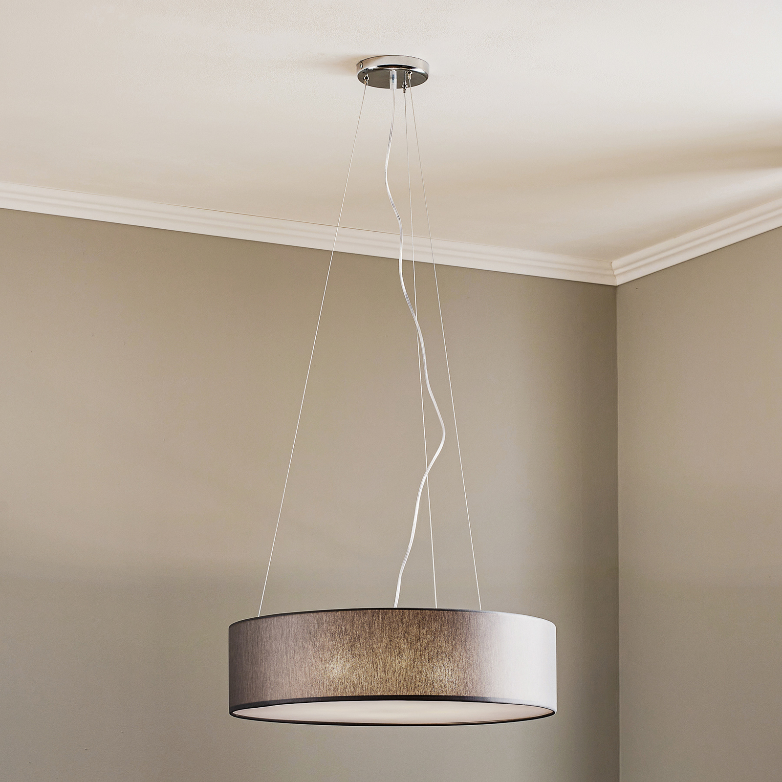 Lámpara colgante Rondo, Ø 60 cm, gris