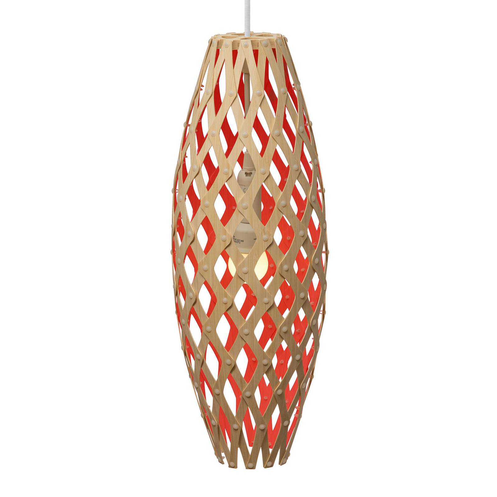 E-shop david trubridge Hinaki závesná lampa 50 cm bambusovo-červená