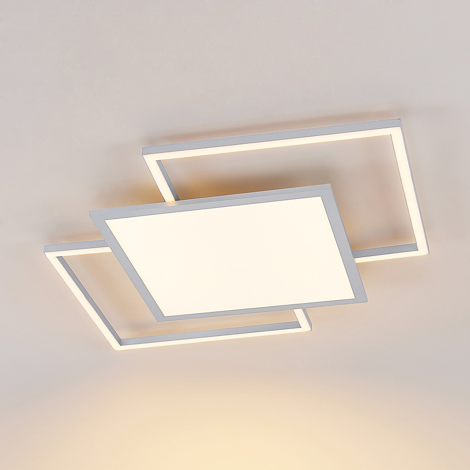 Lucande Ciaran lampa sufitowa LED, kwadraty, CCT